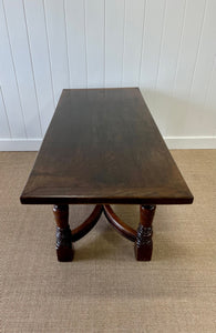 An English Country Solid Oak Dining or Library Table