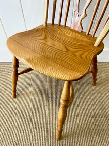 A Set of Four Ash Crinoline Stretcher Windsor Chairs