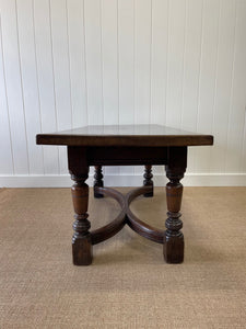 An English Country Solid Oak Dining or Library Table