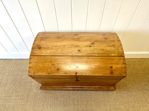 An Antique Dutch Pine Domed Top Blanket Box or Toy Box