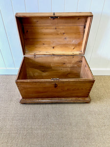 An Antique Dutch Pine Domed Top Blanket Box or Toy Box