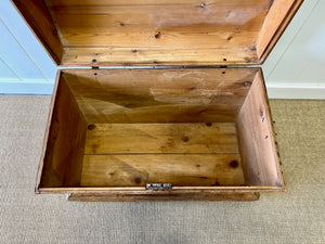 An Antique Dutch Pine Domed Top Blanket Box or Toy Box