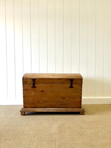 An Antique Dutch Pine Domed Top Blanket Box or Toy Box