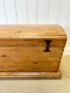 An Antique Dutch Pine Domed Top Blanket Box or Toy Box