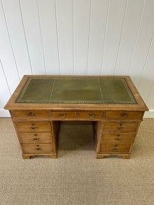 Antique English Pine Pedestal Desk c1890