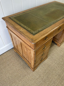 Antique English Pine Pedestal Desk c1890