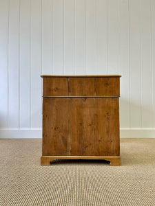 Antique English Pine Pedestal Desk with Swan Neck Brasses c1890