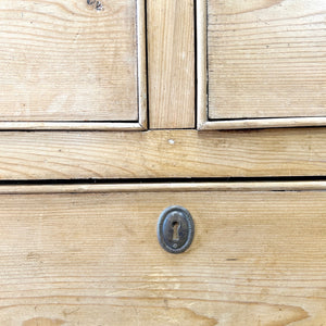 An 18th Century English Pine Linen Press Cupboard