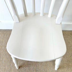 A Vintage Set of 4 White Slat Back Chairs