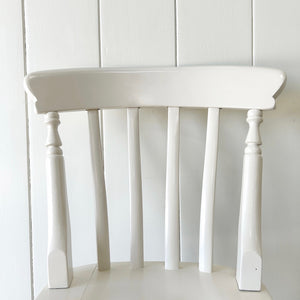 A Vintage Set of 4 White Slat Back Chairs