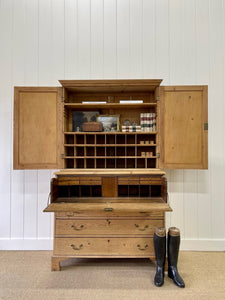 A Large and Stunning English Pine and Oak Secretary Bookcase c1800