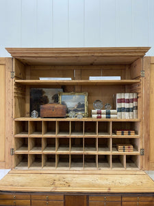 A Large and Stunning English Pine and Oak Secretary Bookcase c1800