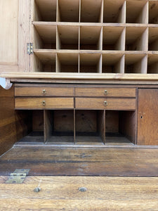 A Large and Stunning English Pine and Oak Secretary Bookcase c1800