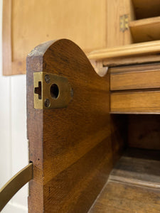 A Large and Stunning English Pine and Oak Secretary Bookcase c1800