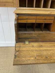 A Large and Stunning English Pine and Oak Secretary Bookcase c1800