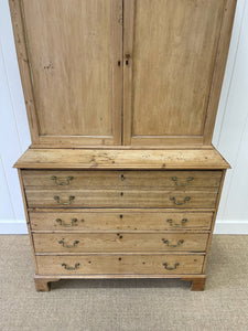 A Large and Stunning English Pine and Oak Secretary Bookcase c1800