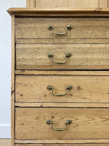 A Large and Stunning English Pine and Oak Secretary Bookcase c1800