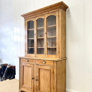 A 19th Century English Pine Bookcase Cabinet or Hutch