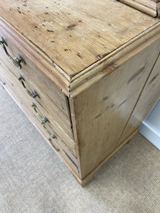 A Large and Stunning English Pine and Oak Secretary Bookcase c1800