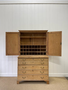 A Large and Stunning English Pine and Oak Secretary Bookcase c1800