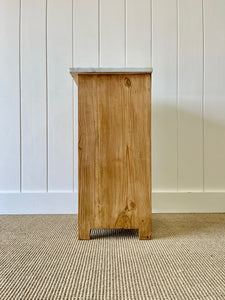 A Happy English Pine Nightstand with Marble Top c1890