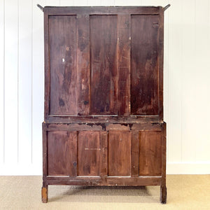 A Large Early 19th Century English Oak Linen Press Housekeepers Cupboard