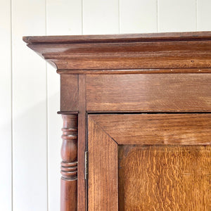 A Large Early 19th Century English Oak Linen Press Housekeepers Cupboard