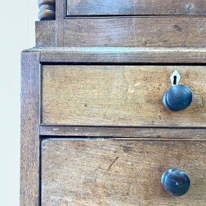 A Large Early 19th Century English Oak Linen Press Housekeepers Cupboard