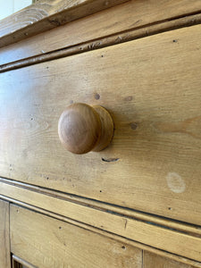 A Monumental 19th Century Pine Glazed Cupboard Cabinet