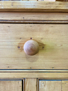 A Monumental 19th Century Pine Glazed Cupboard Cabinet