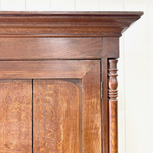 A Large Early 19th Century English Oak Linen Press Housekeepers Cupboard