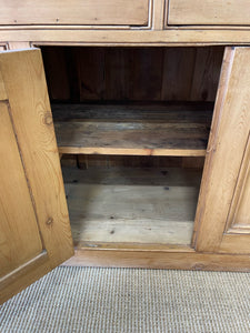 A Monumental 19th Century Pine Glazed Cupboard Cabinet