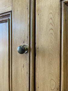 A Monumental 19th Century Pine Glazed Cupboard Cabinet