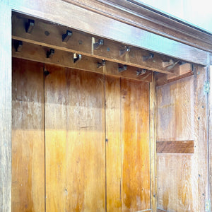 A Large Early 19th Century English Oak Linen Press Housekeepers Cupboard