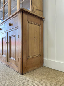 A Monumental 19th Century Pine Glazed Cupboard Cabinet