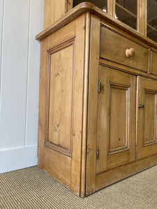 A Monumental 19th Century Pine Glazed Cupboard Cabinet