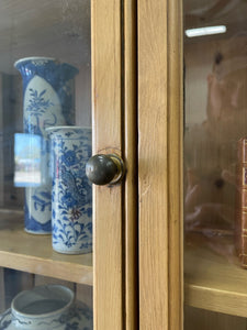 A Monumental 19th Century Pine Glazed Cupboard Cabinet