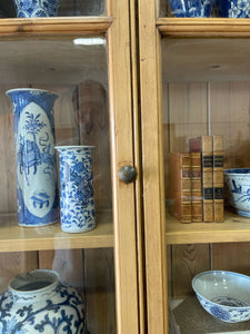 A Monumental 19th Century Pine Glazed Cupboard Cabinet