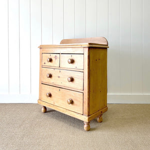 An Antique English Pine Chest of Drawers Dresser Tulip Feet c1890