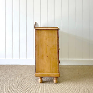 An Antique English Pine Chest of Drawers Dresser Tulip Feet c1890