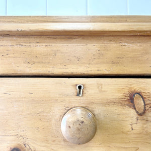 An Antique English Pine Chest of Drawers Dresser Tulip Feet c1890