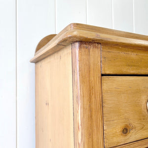 An Antique English Pine Chest of Drawers Dresser Tulip Feet c1890