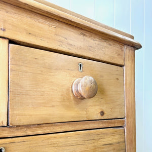 An Antique English Pine Chest of Drawers Dresser Tulip Feet c1890