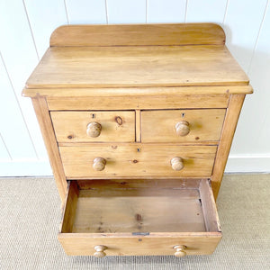 An Antique English Pine Chest of Drawers Dresser Tulip Feet c1890