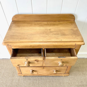 An Antique English Pine Chest of Drawers Dresser Tulip Feet c1890