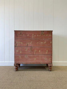 A Large English Pine Chest of Drawers Dresser on Tulip Feet c1890