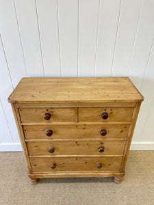 A Large English Pine Chest of Drawers Dresser on Tulip Feet c1890