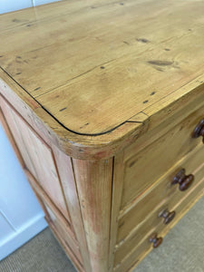 A Large English Pine Chest of Drawers Dresser on Tulip Feet c1890