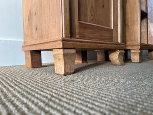 A Charming Pair of English Pine Nightstands