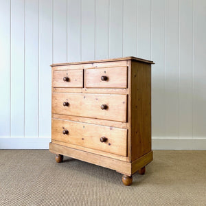 An Antique English Pine Chest of Drawers Dresser with Tulip Feet c1890